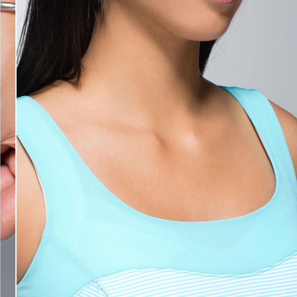 Lululemon | Elevate Tank | Angel Blue / Tonka Stripe Angel Blue White | Size 6 - Picture 2 of 13